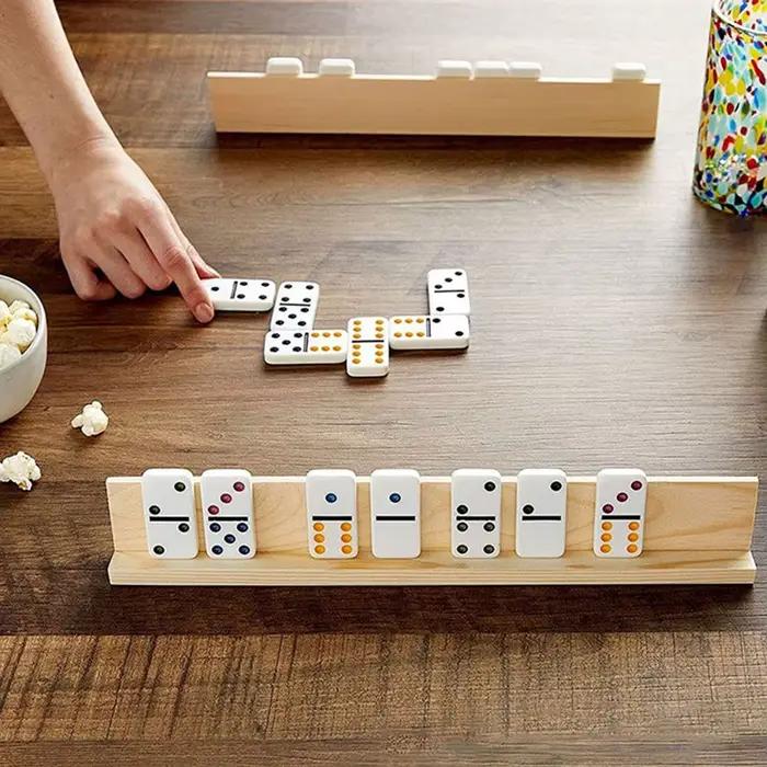 Ensemble de 8 supports en bois pour dominos