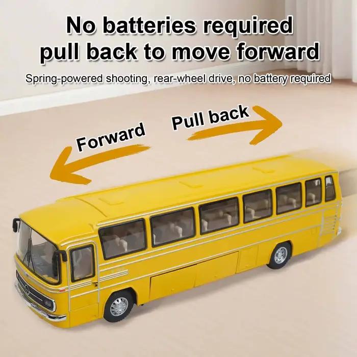 Bus en alliage 1:24, modèle de bus public de simulation avec lumières