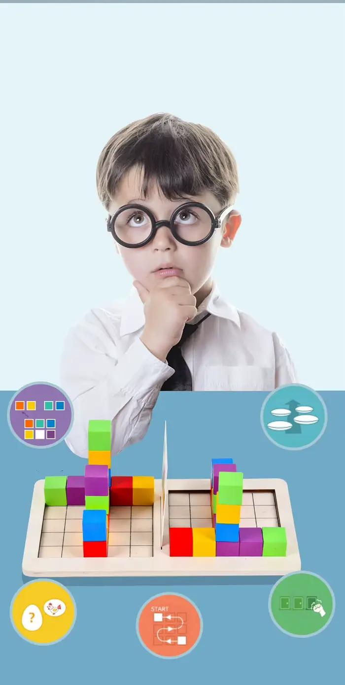 Ensemble de blocs de construction éducatifs en bois pour enfants