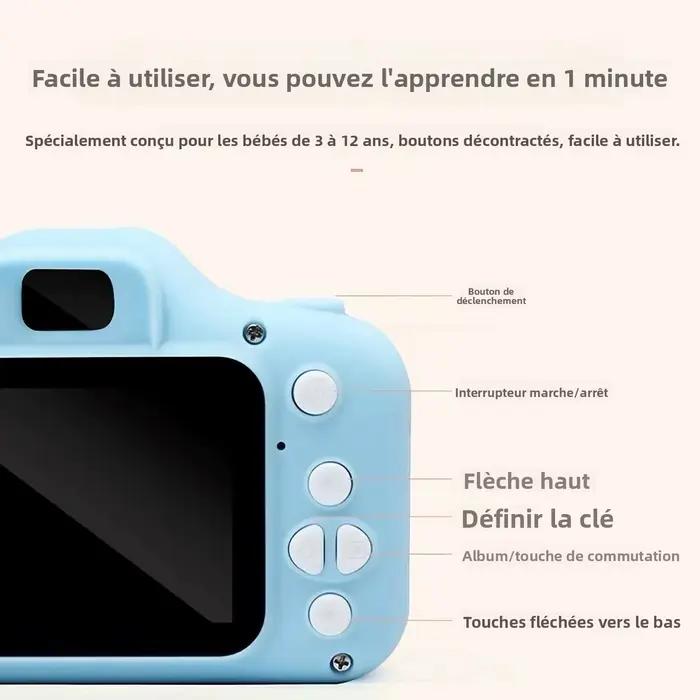 Appareil photo pour enfants HD à double objectif