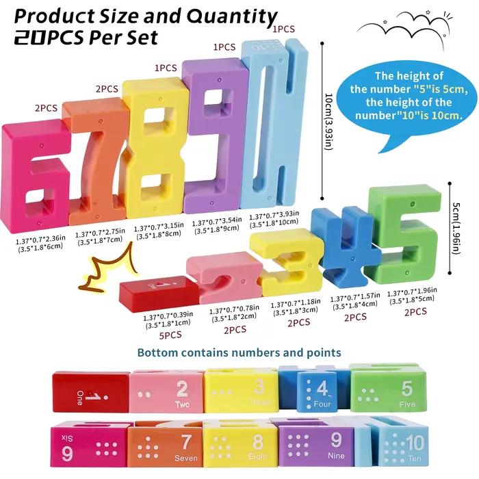 Nouveaux blocs de construction numériques jouets éducatifs pour enfants, jouets de blocs de construction de couleur à grosses particules pour l'éducation précoce des bébés, cadeau