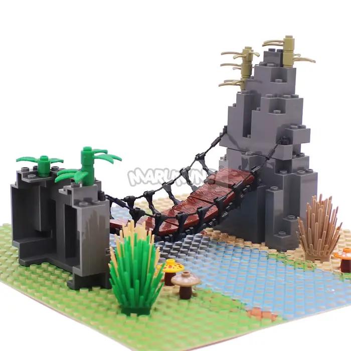 Marmine MOC blocs pont à tirage ensemble montagne Jungle forêt Construction briques