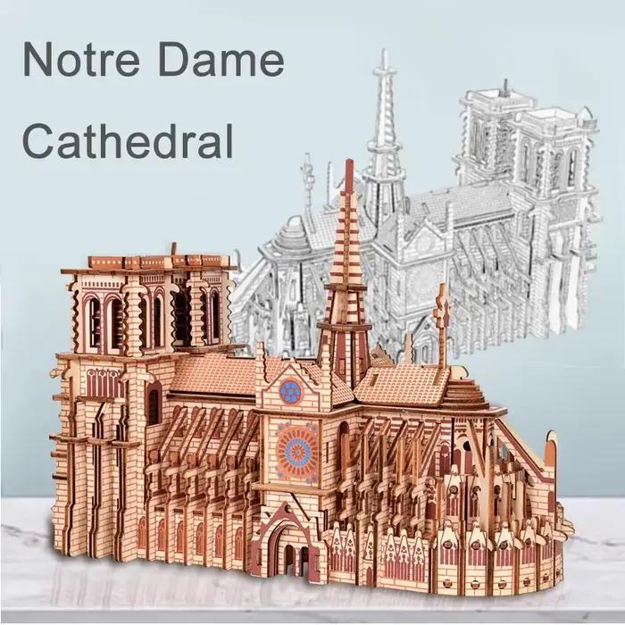 Puzzle 3D Cathédrale Notre-Dame En Bois Pour Enfants Construction Jeux Éducative Occasions Spéciales