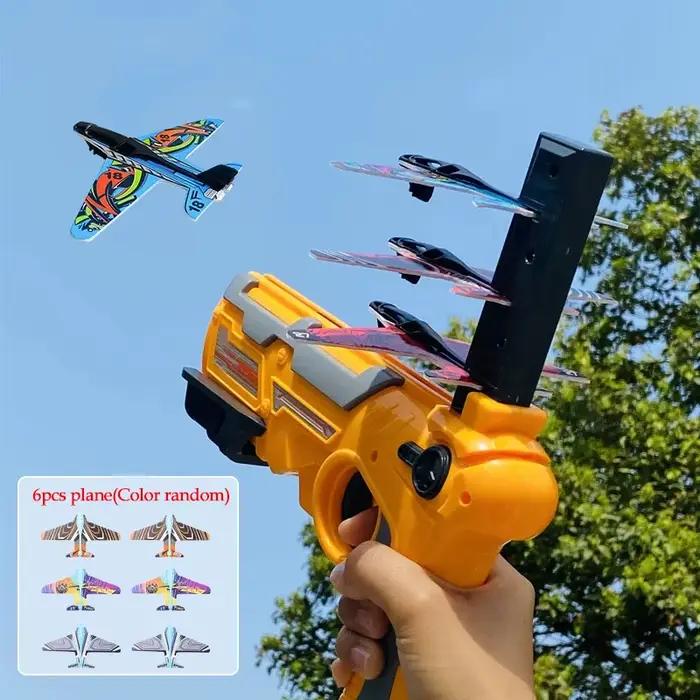 Lanceur d'avions à bulles avec 6 petits avions jouets