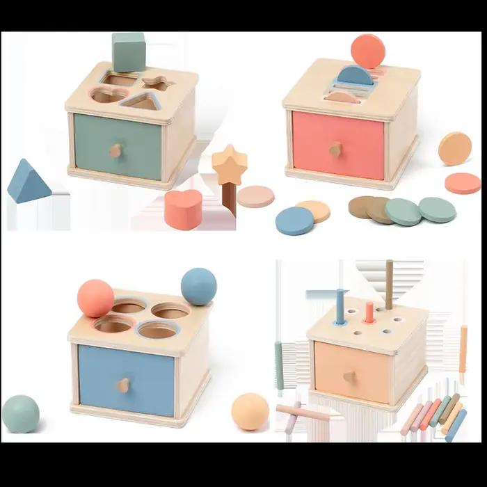 Jouets de tri de formes de couleurs en bois