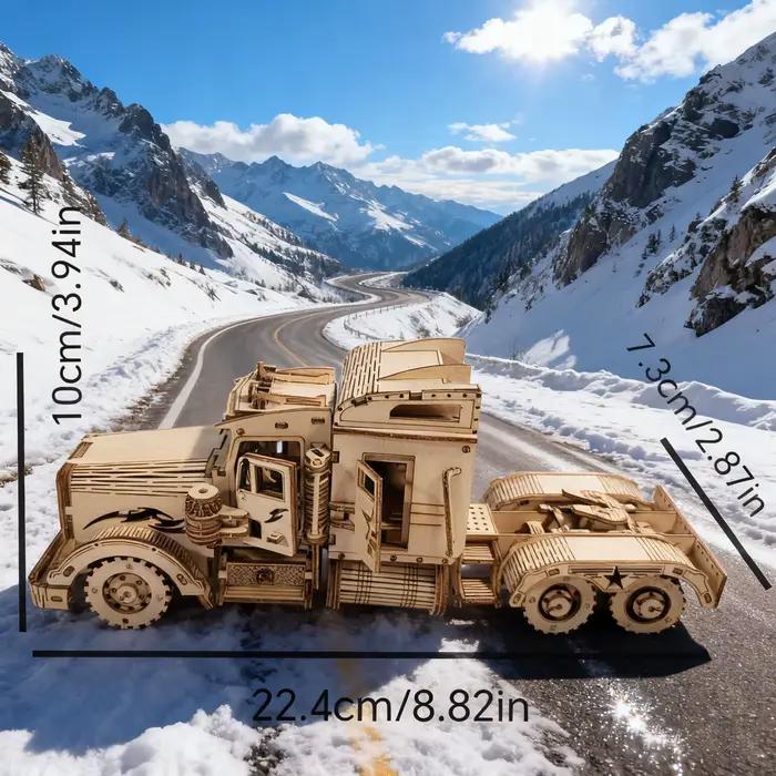 Puzzle 3D en bois, camion semi-remorque
