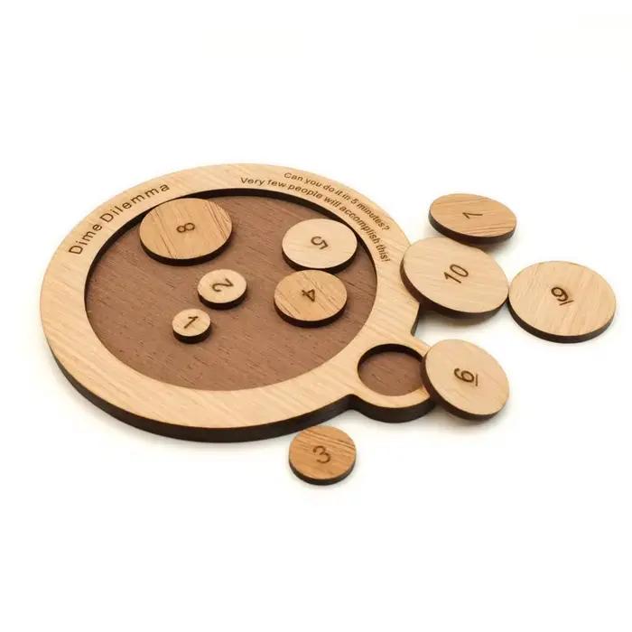 Puzzle 3D Penny Baffling en bois multicolore pour adultes et enfants défi logique casse-tête jouets éducatifs occasions spéciales