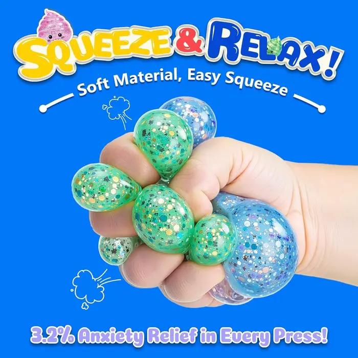 Nouveauté Squishy caca Stress balle Squishies jouets paillettes drôle Stretch presser Fidget