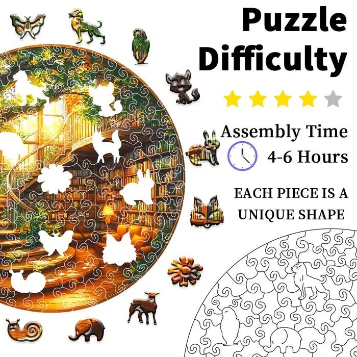 Nette Tree Series-Bibliothèque-Puzzles en bois