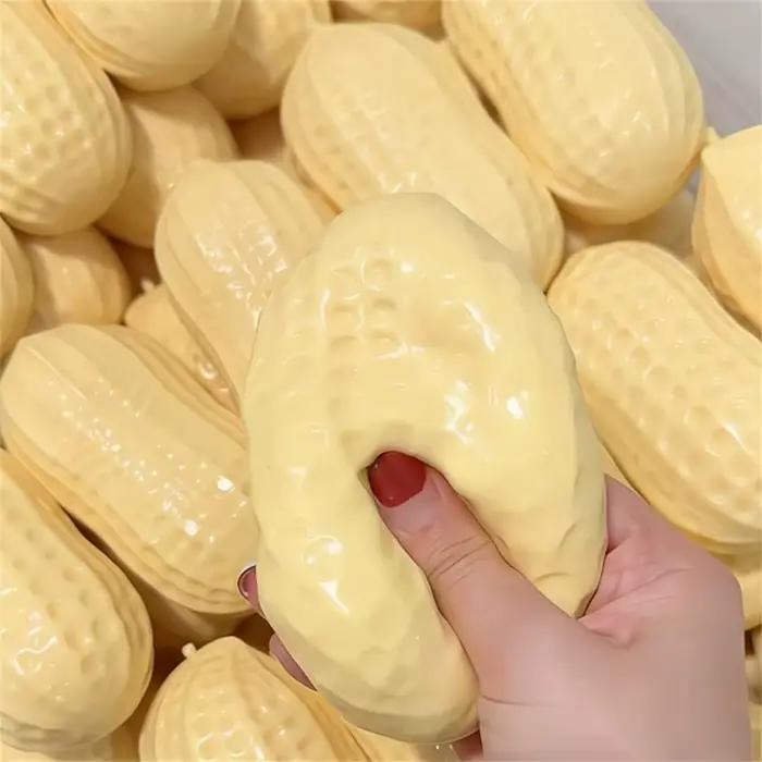 Balle anti-stress en forme d'arachide, jouet à presser, jouet sensoriel doux comme du beurre, jouet anti-stress ASMR pour enfants et adultes