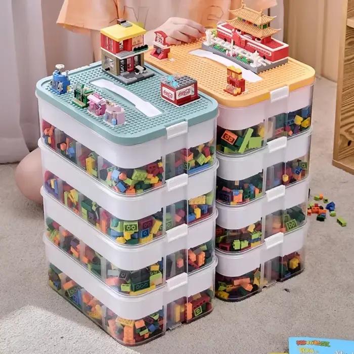 Boîte de rangement pour blocs de construction pour enfants