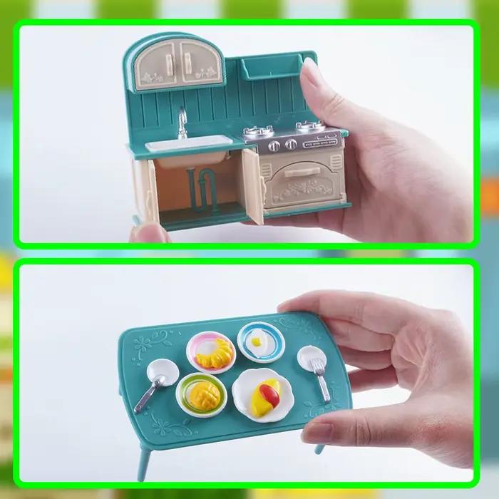 Meubles de maison de poupée ensemble de salle de bain et de salon meubles miniatures accessoires de cuisine 1:12 petite maison de jeu jouet cadeau pour enfants occasions spéciales
