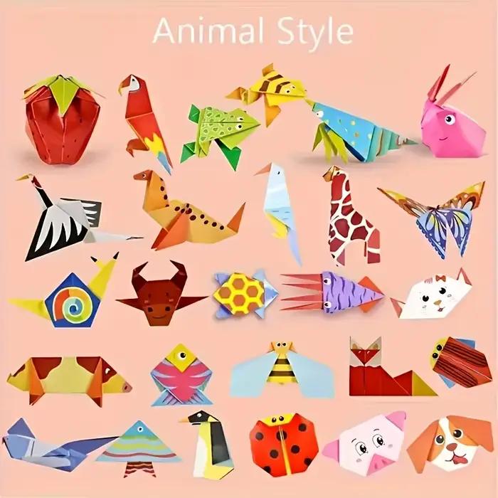 Ensemble d'origami coloré comprenant 54 feuilles