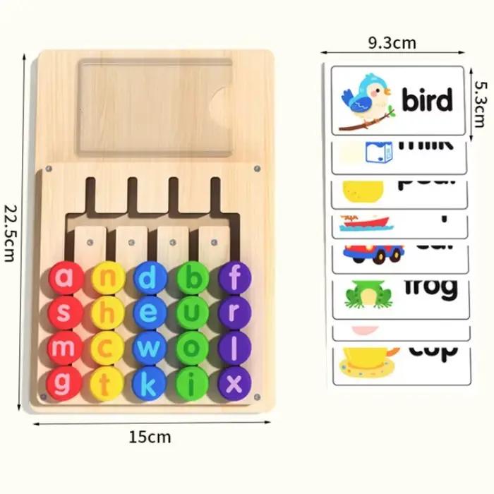Jeu de lettres mobiles en bois pour l'orthographe
