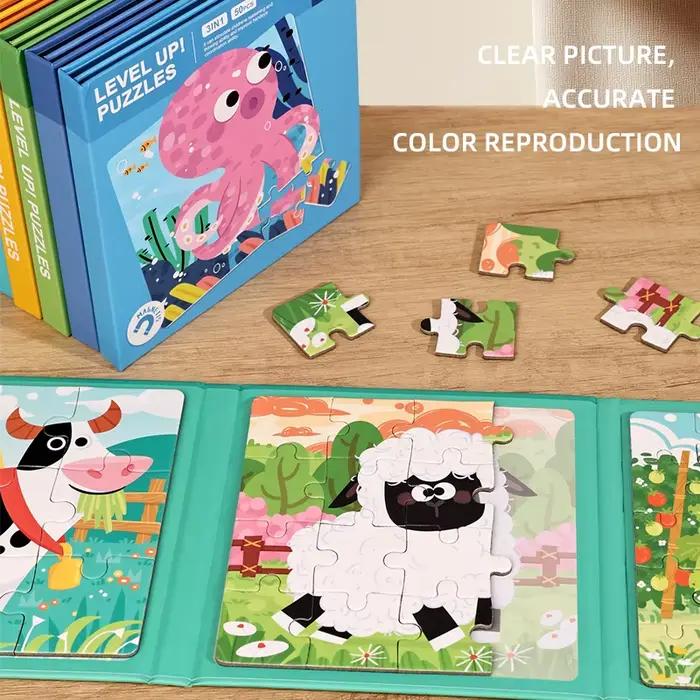 Nouveau jeu de Puzzle magnétique pour enfants bébé apprentissage précoce Animal fruits trafic Cognition jouet éducatif cadeau pour les enfants