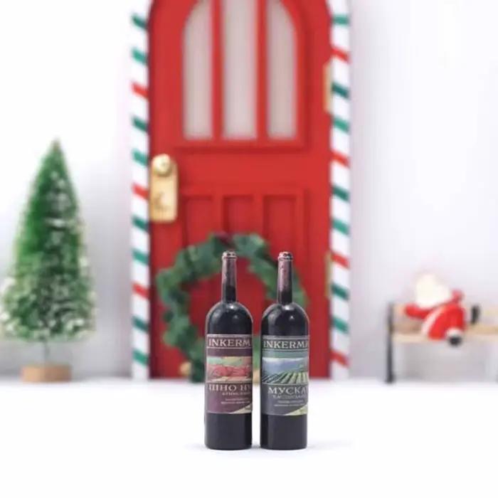 Bouteilles de vin rouge miniatures 1:12 pour maison de poupée