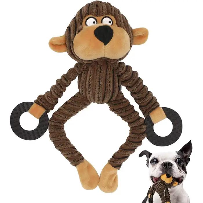 Jouets pour chiots grinçants, jouets à mâcher en peluche pour la formation à la dentition, jouets pour petits chiens, jouets interactifs pour singe mignon