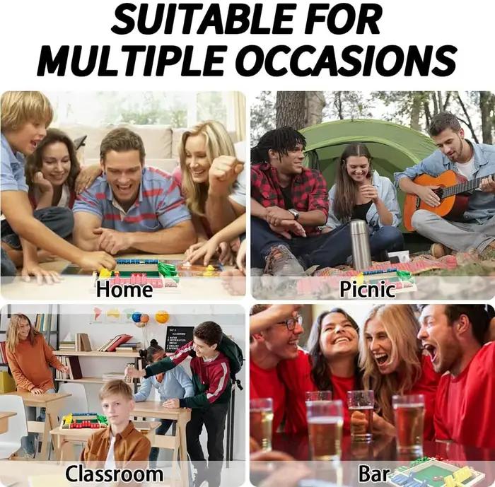 Jeu de dés Shut The Box, jeu de mathématiques sur plateau en bois pour 2 à 4 joueurs, divertissement familial classique pour les soirées à la maison ou au pub