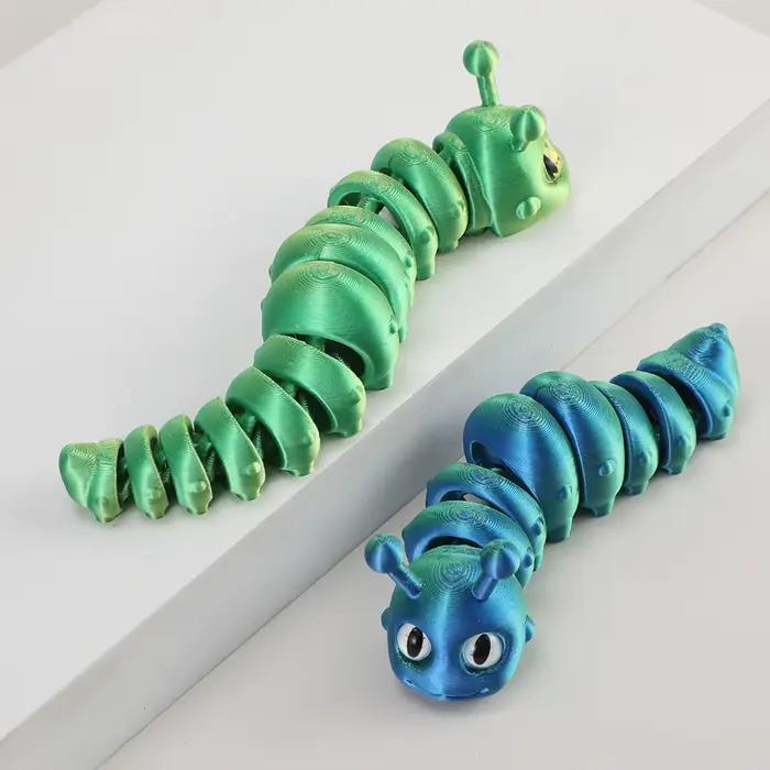 Nouveau jouet chenille imprimé en 3D avec articulations entièrement articulées