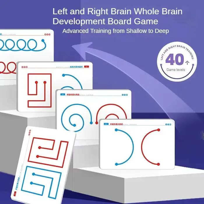 Jouet de développement du cerveau gauche droit pour enfants, 20 pièces, formation à la réflexion du cerveau entier, aide à l'entraînement du moteur éducatif, Puzzle, jouet en forme de couleur