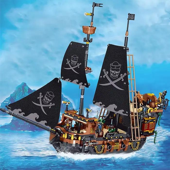 Blocs de construction de bateaux pirates, modèle de voilier, série de briques sur le thème du trafic urbain, jouets créatifs de décoration de bureau pour adolescents et adultes, cadeaux