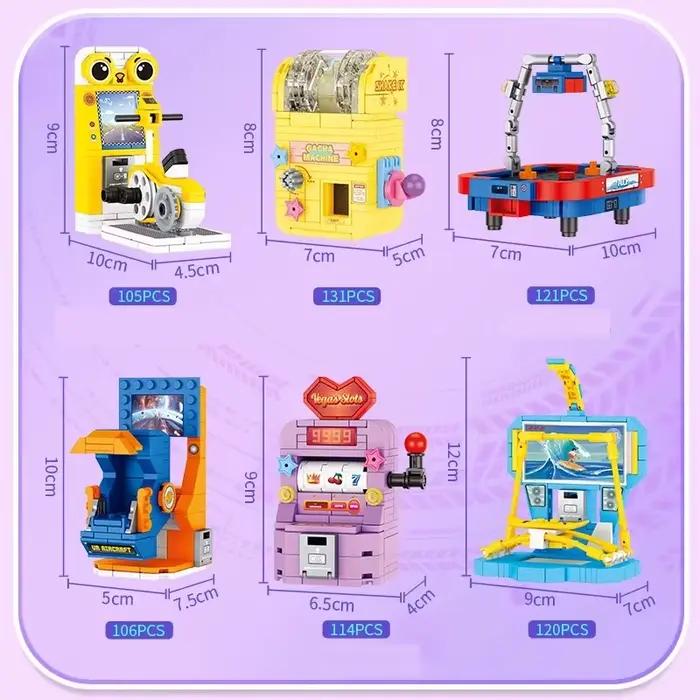 MOC City Street View Games Machine Building Blocks Arcade Computer Projector Camera Ski Ball Room Scene Bricks Kids Toys Gifts
