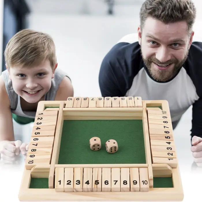 Jeu de société en bois Shut the Box Dice