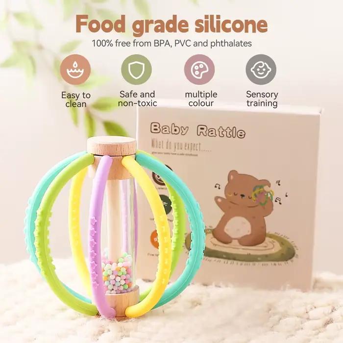 Hochet Sensoriel en Bois pour Bébé