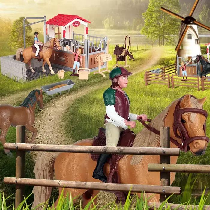 Chevalier équestre chaud cavalier animaux chevaux modèles Action & jouets Figurines Solide Appaloosa Harvard Hannover Clydesdale Gif de Noël