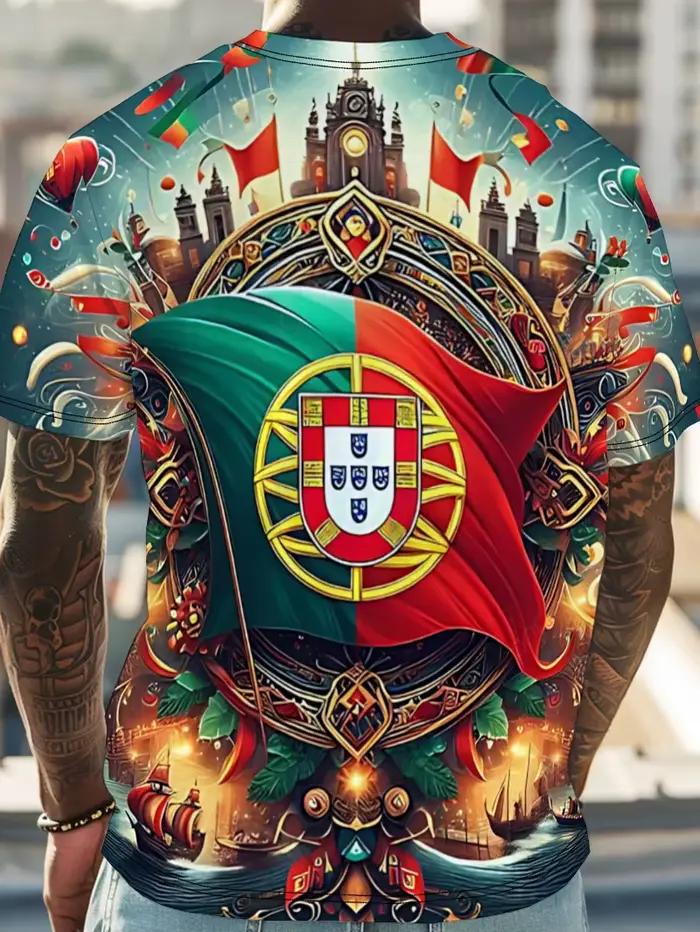 T-shirt de sport Portugal Été 2026 respirant pour la gym et la course, coupe ample, manches courtes, hauts décontractés pour adultes et enfants, vêtements de sport d'été