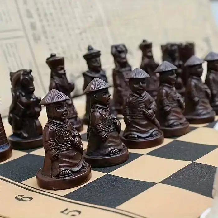 Échecs rétro, petit plateau d'échecs en résine