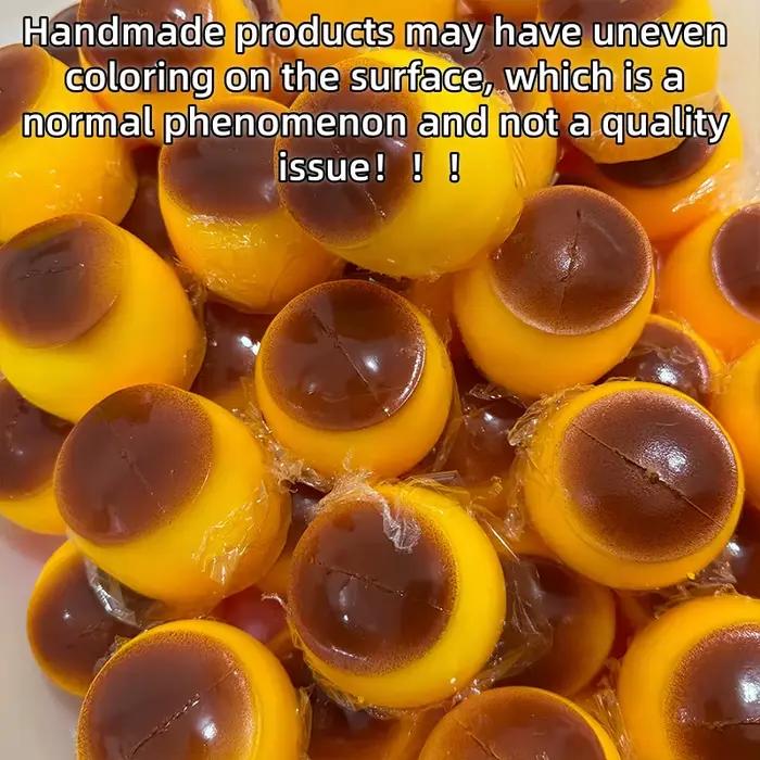 Jouet Squishy Créatif en Forme de Pudding au Caramel, Jouet Anti-Stress à Presser sans Rebond avec Remplissage en Blocs de Construction pour Adultes