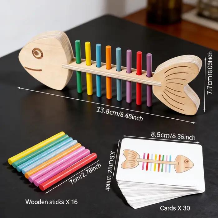 Jouet en bois de couleur arête de poisson
