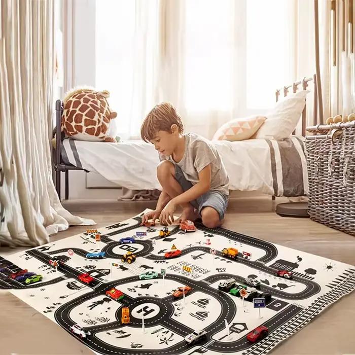 Tapis de carte de route 130x100CM pour enfants