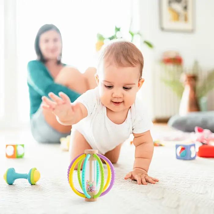 Hochet Sensoriel en Bois pour Bébé