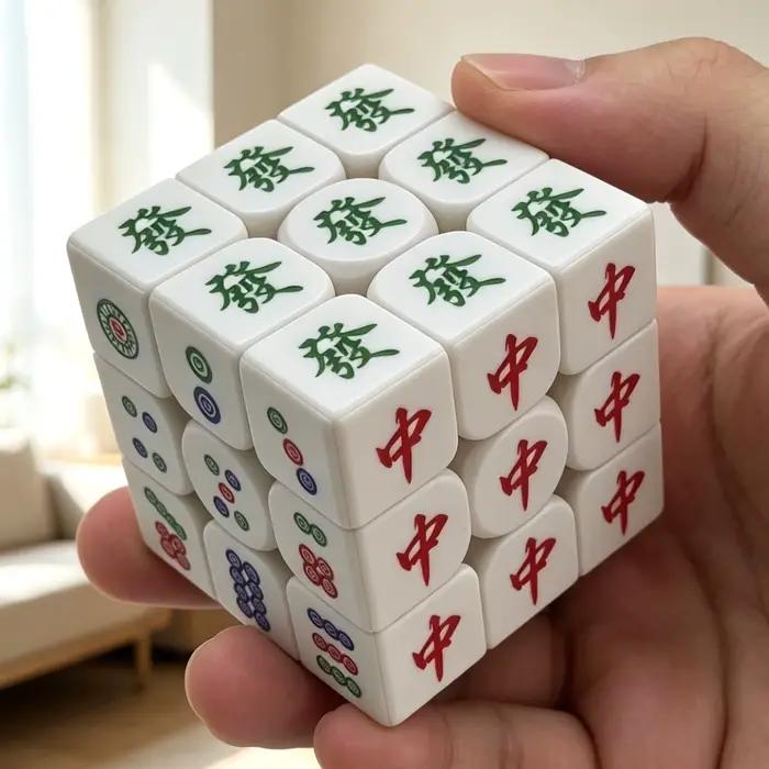 Mahjong 3x3 Magic Cube, cube de puzzle rapide imprimé UV pour débutants, cube 3x3x3, cadeau pour activité de fête
