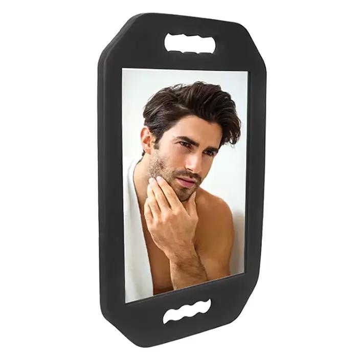 Miroir pour fournitures de coupe de cheveux à domicile, miroir de Salon de coiffure noir avec éponge de Protection en mousse, maquillage de coiffure