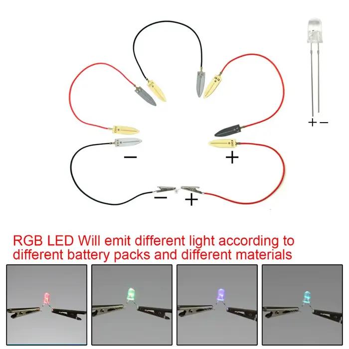 Kit d'expérimentation scientifique à batterie de fruits avec horloge électronique et LED RVB pour jouet d'enseignement