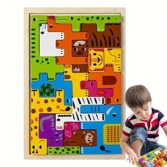 Puzzle en blocs de bois pour enfants