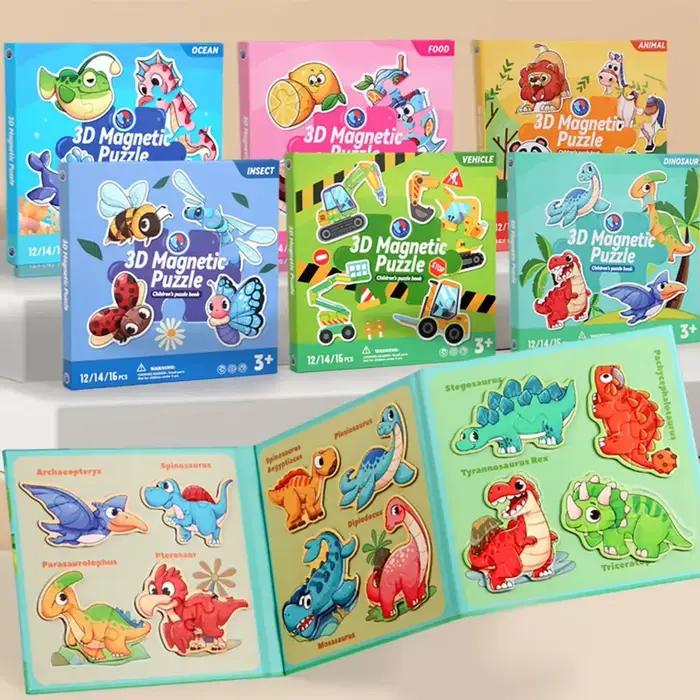 Puzzles magnétiques d'animaux dinosaures