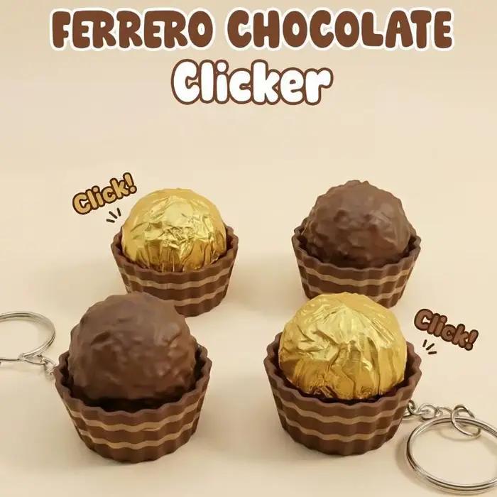 Nouveau ! Populaire ! Porte-clés clavier en chocolat simulé, jouet sensoriel anti-stress à presser, clicker de clavier 3D en chocolat