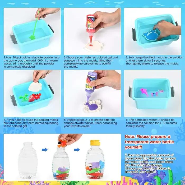 Jouet de perles d'eau en Gel magique: Kit de jardin féerique DIY de 12 paquets avec moules, jouets spongieux sensoriels STEM, cadeau d'anniversaire créatif pour les enfants