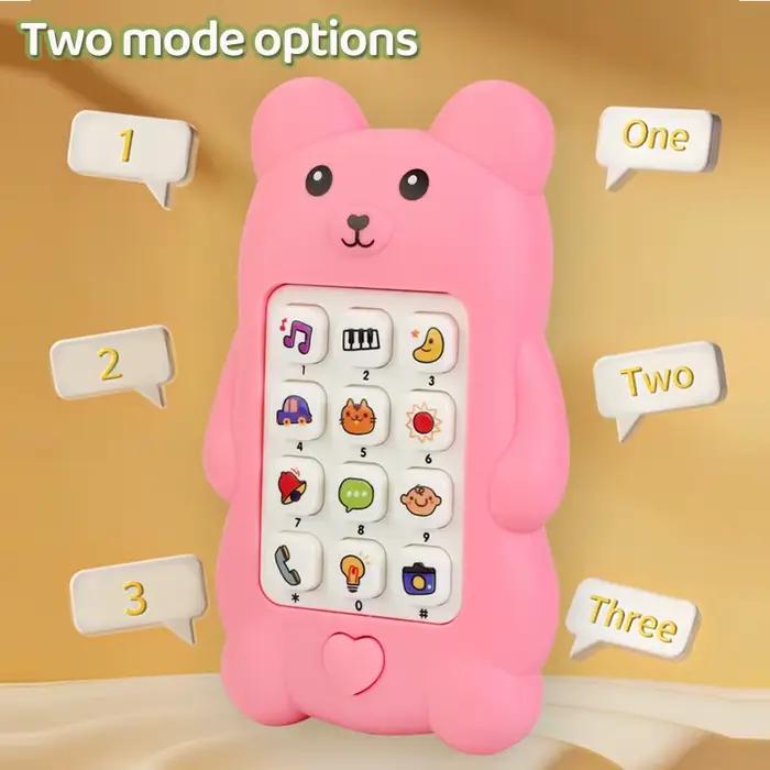 Jouet téléphone musical pour bébé en forme d'ours mignon