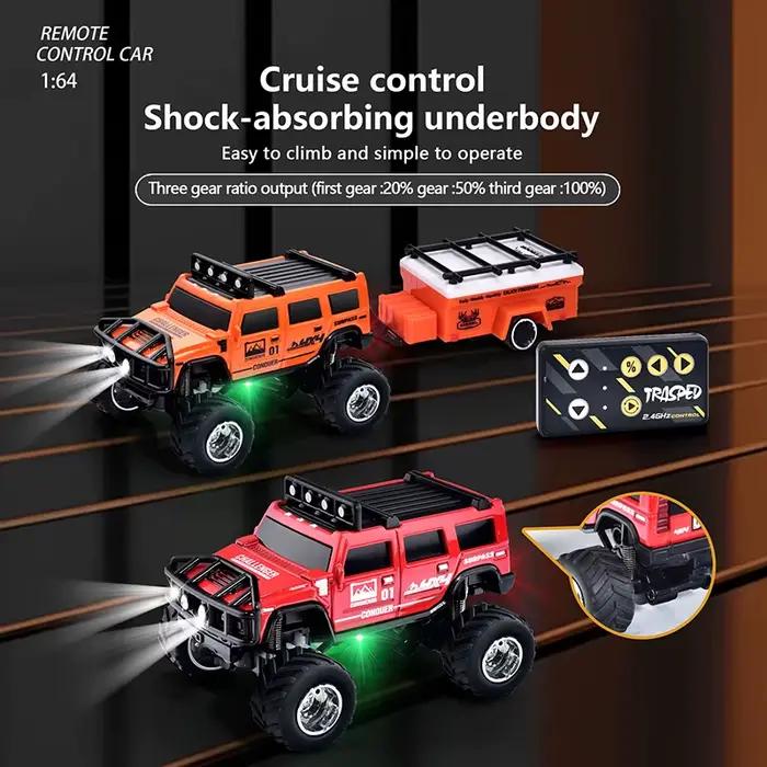 Enfant RC 1:64 double Mode 2.4G Mini voiture télécommande Tuck alliage jouet