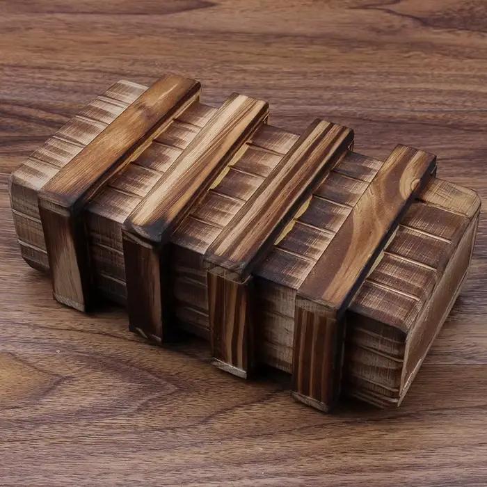 Boîte de rangement de Puzzle en bois Vintage