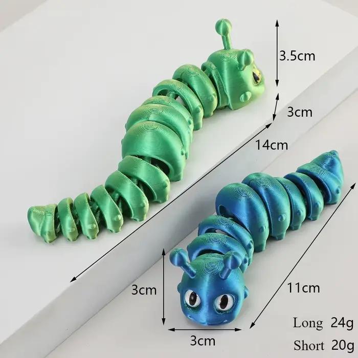 Nouveau jouet chenille imprimé en 3D avec articulations entièrement articulées