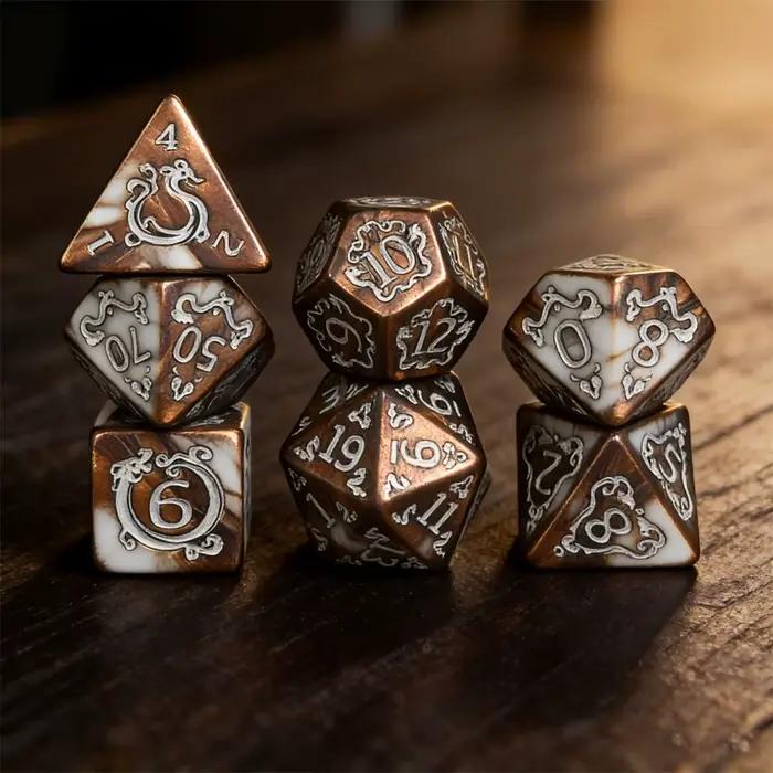 DND dés 7 pièces/ensemble Dragon motif dés polyédriques jeu de rôle D & D TRPG jeu de société dés comme cadeau accessoires de divertissement
