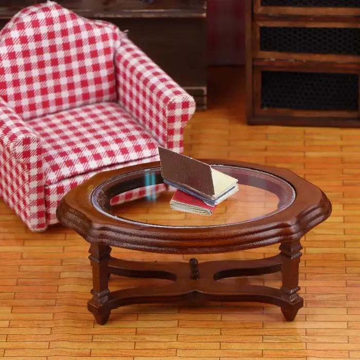 Table basse de Simulation, modèle de maison de poupée, meubles de salon, décoration, Micro scène, accessoires de Construction, 1/12