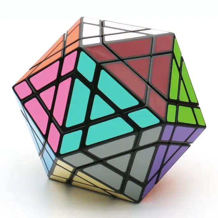 Puzzle galaxie Icosaminx Icosahedron Megaminx Cube magique de forme étrange Twisty noir Original en plastique Transparent glace violet jouet