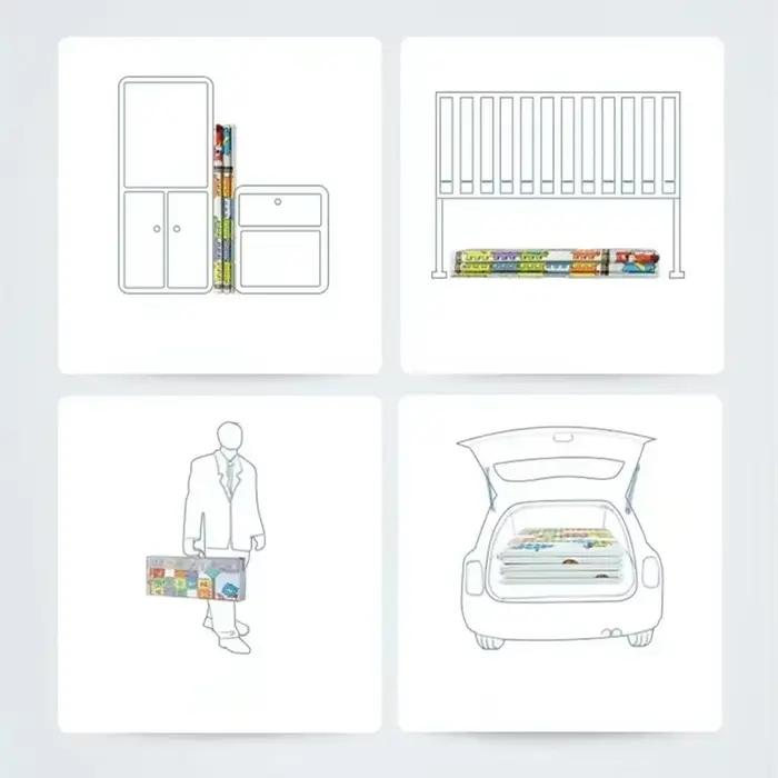 Tapis de jeu pliable pour bébés